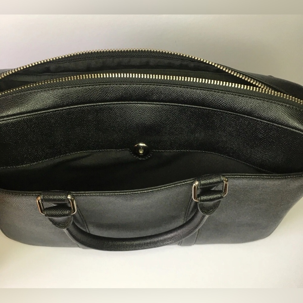 Coach Metropolitan  Black Slim Briefcase Handbag Leather Laptop Bag - Picture 5 of 14